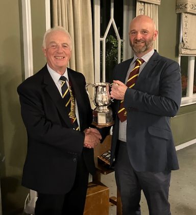 N/ West Captain Richard Stockwell receives Bowden Trophy (N/West v Midlands Comp)